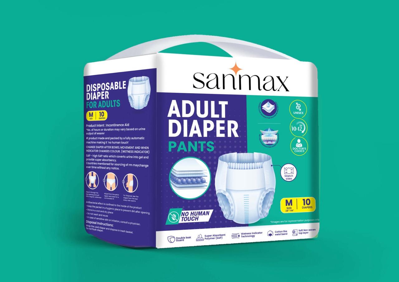 Sanmax Adult Diaper Pant Style | Pack of 10