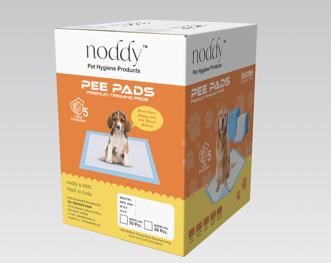 Noddy Training Pads with Leak-Proof and Super Absorbing Power, Liquid Lock System | Pack of 30 Pcs of 60 x 90 cm